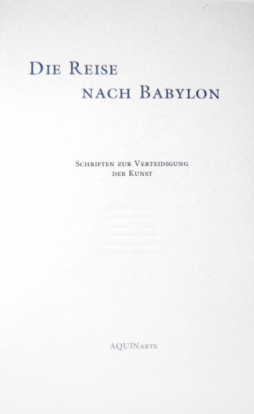 Buchcover No. XII: Die Reise nach Babylon