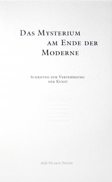 Buchcover No. IV: Das Mysterium am Ende der Moderne