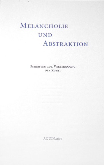 Buchcover No. IX: Melancholie und Abstraktion