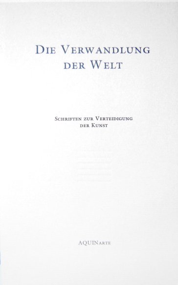 Buchcover No. VIII: Die Verwandlung der Welt