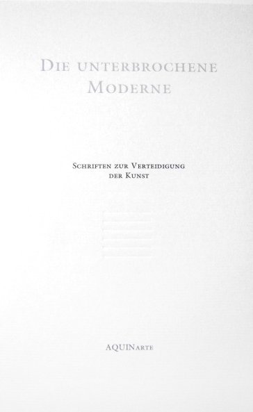 Buchcover No. XI: Die unterbrochene Moderne