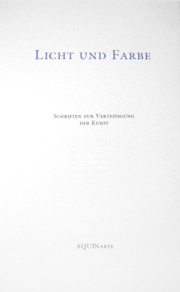 Buchcover No. XVI: Licht und Farbe