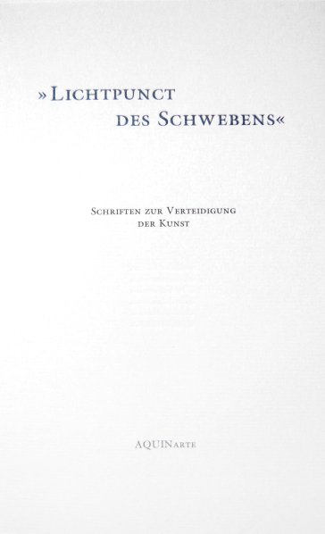 Buchcover No. XVII: »Lichtpunct des Schwebens«