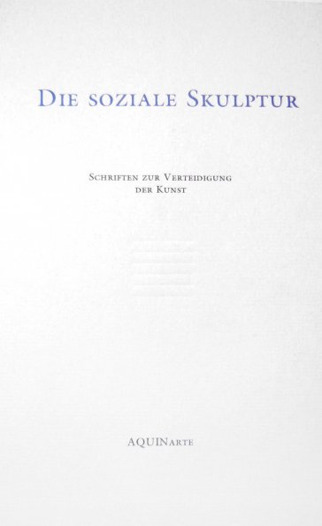 Buchcover No. XVIII: Die soziale Skulptur