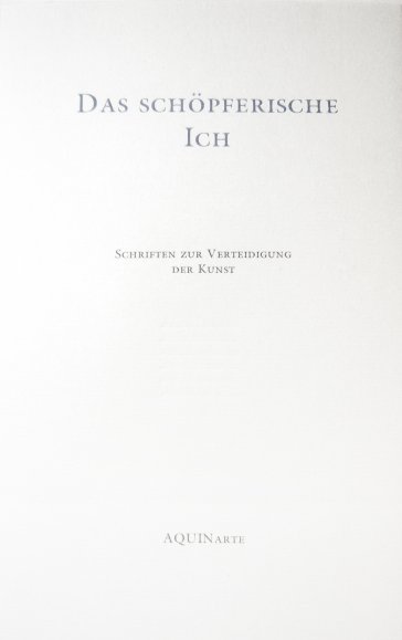 Buchcover No. XX: Das schöpferische Ich